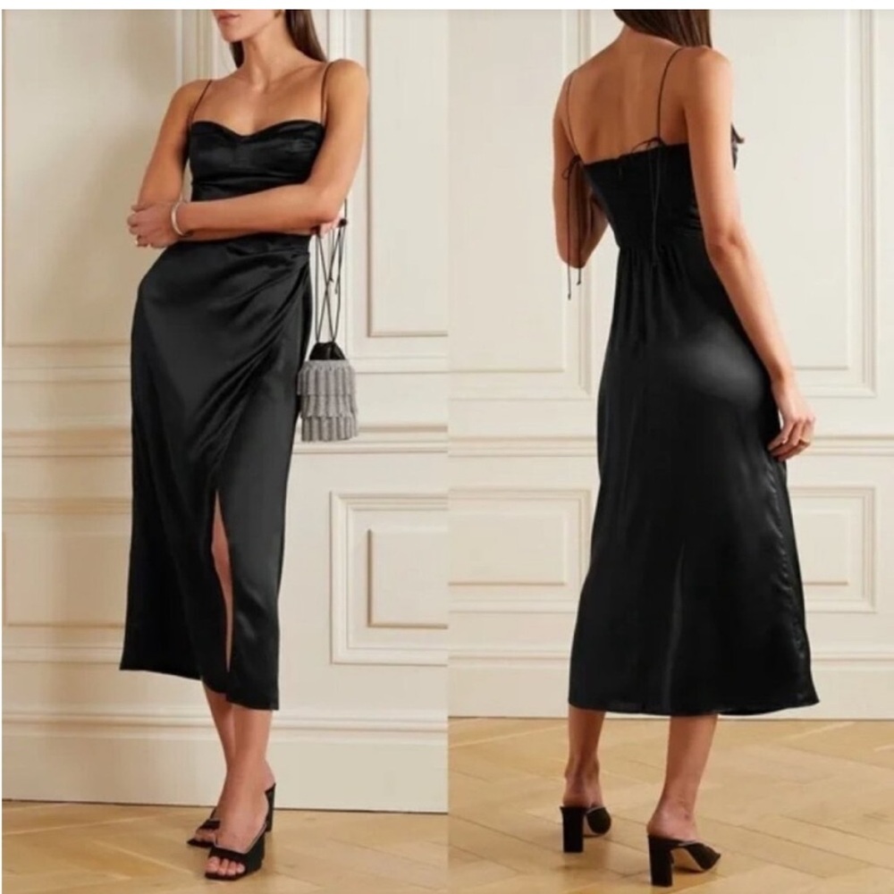 Reformation Black Midi Dress